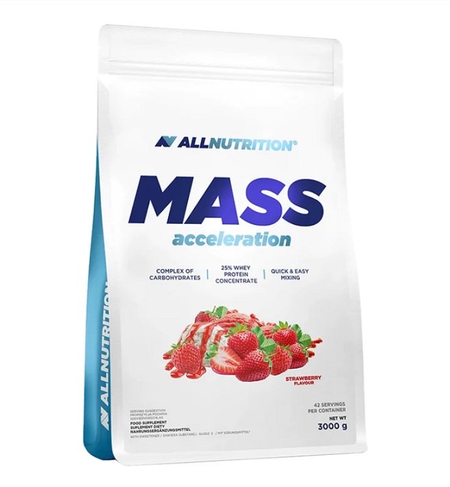 Allnutrition Mass Acceleration, Braškės, 3000 g