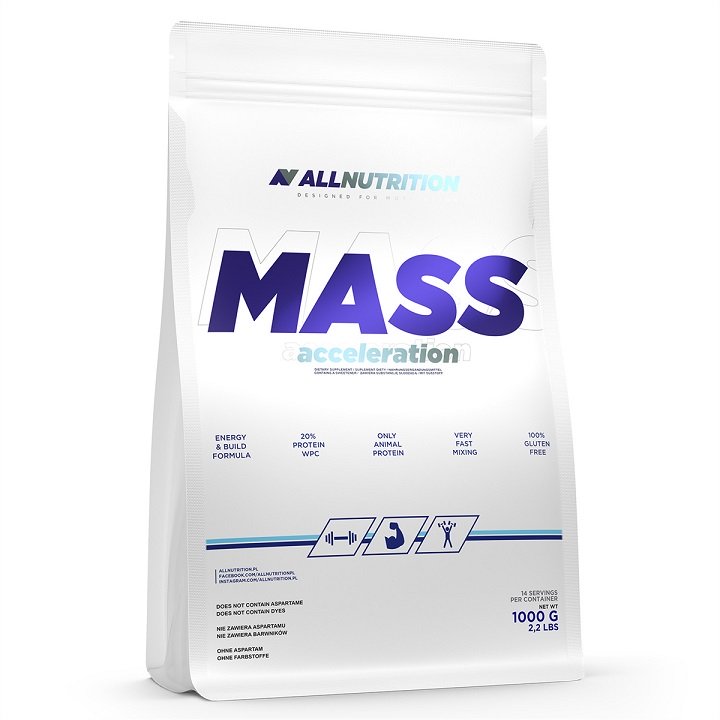 Allnutrition Mass Acceleration, Šokolado sausainiai, 1000 g