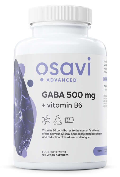 Osavi GABA 500mg + Vitamin B6 - 120 kapsulių