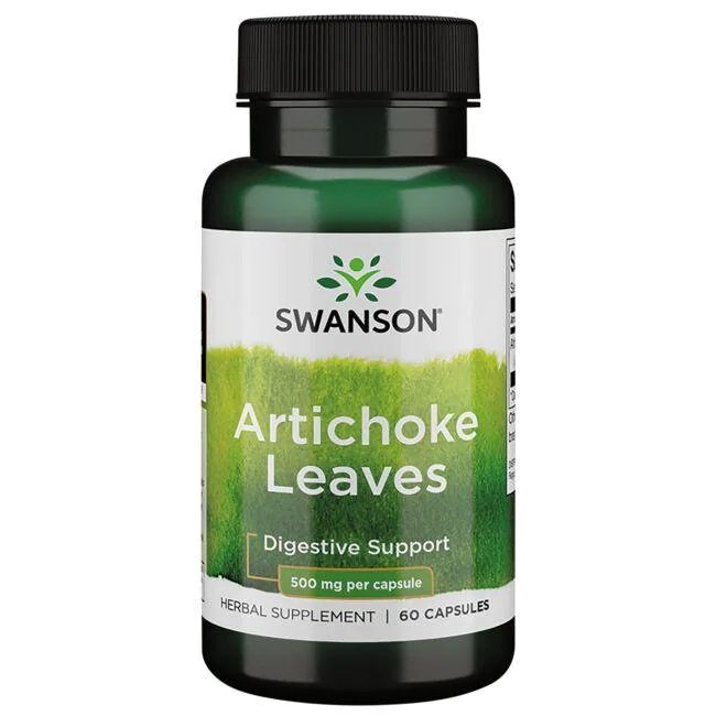 Swanson artichoke lapų maisto papildas, 500mg, 60 kapsulių