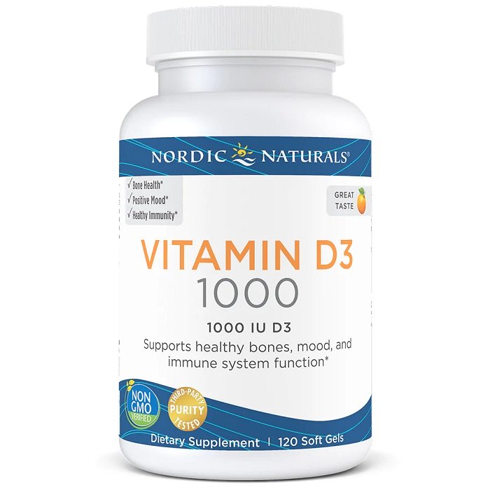 Nordic Naturals Vitamin D3, 1000 IU apvalios kapsulės