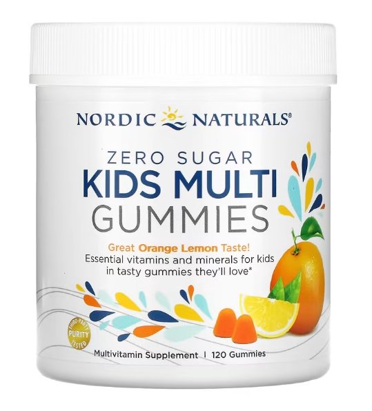Vaikų multivitaminų guminukai be cukraus, apelsinų ir citrinų skonio