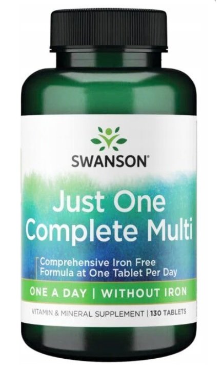 Maisto papildas Swanson Just One Complete Multi be geležies, vitaminai ir mineralai