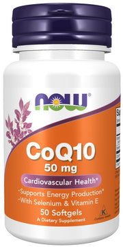 NOW Foods CoQ10 with Selenium & Vitamin E, 50mg - 50 kapsulių