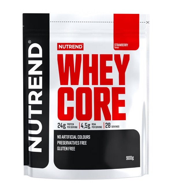 Nutrend Whey Core, Strawberry - 900 g baltymų papildas