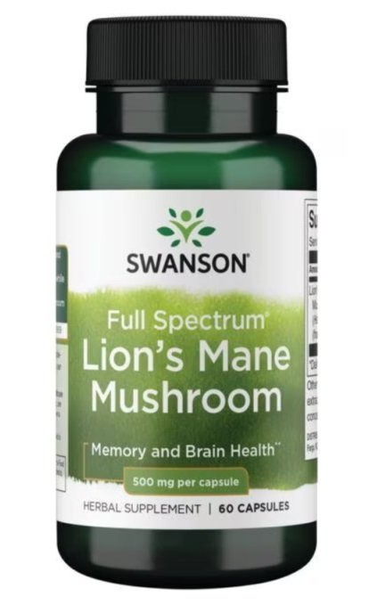 Swanson Full Spectrum Lion's Mane Mushroom, 500mg - 60 kapsulių
