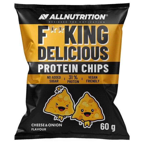 Allnutrition Fitking Delicious Protein Chips, Cheese and Onion - 60 gramų