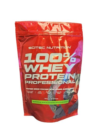 SciTec 100% Whey Protein Professional, Pistachio White Chocolate - 500 gramų