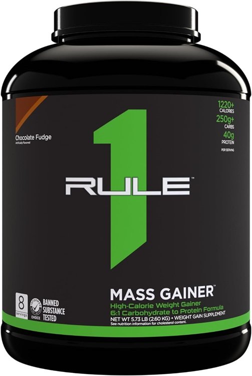 Rule One Mass Gainer, Chocolate Fudge, 2600g, maisto papildas