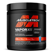 MuscleTech Vapor X5 Pre-Workout, Blue Razz Freeze - 252 g maisto papildas