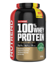 Nutrend 100% Whey Protein, Banana + Strawberry - 2250 gramų, baltymų milteliai
