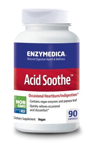 Enzymedica Acid Soothe - 90 kapsulių, natūralus virškinimo papildas
