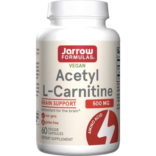 Jarrow Formulas Acetyl L-Carnitine, 500mg - 60 kapsulių, maisto papildas, riebalų degintojai, amino rūgštys