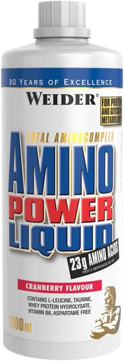 Weider Amino Power Liquid, Cranberry - 1000 ml, skystas papildas sportui