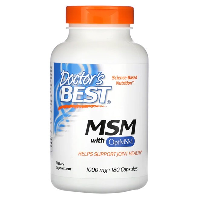 Doctor's Best MSM with OptiMSM, 1000mg - 180 kapsulių