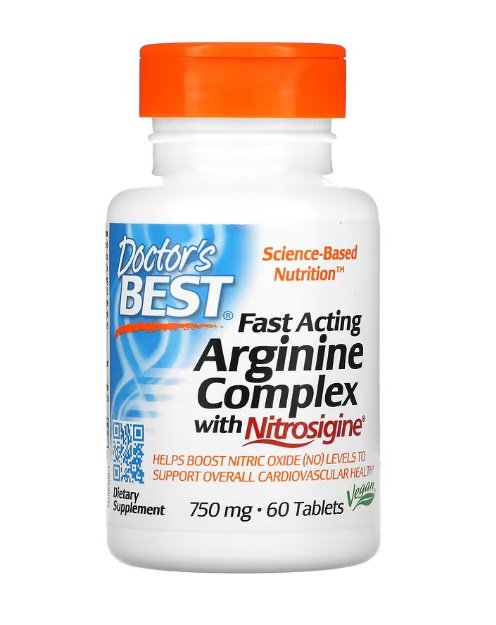 Maisto papildas Doctor's Best Arginine kompleksas, 750mg, 60 tablečių