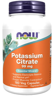 NOW Foods Potassium Citrate, 99mg - 180 kapsulių