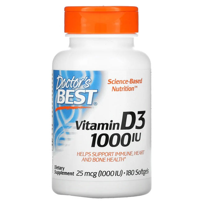 Doctor's Best Vitamin D3, 1000 IU - 180 kapsulių