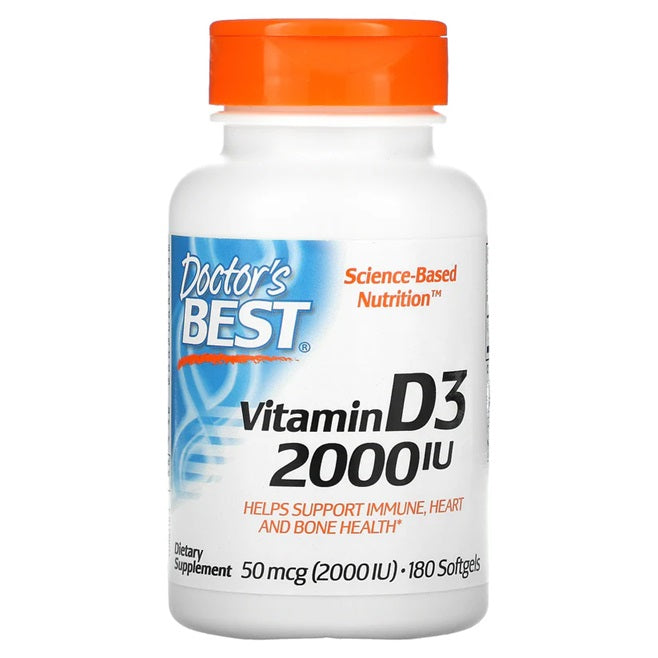Doctor's Best Vitamin D3, 2000 IU - 180 kapsulių