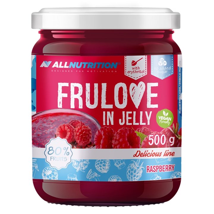Allnutrition Frulove In Jelly, Raspberry – 500 g, uogų želė