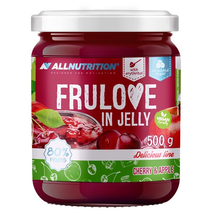 Allnutrition Frulove Jelly vyšnios ir obuolių uogienė, 500 g