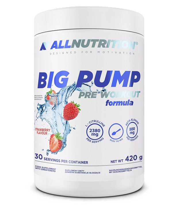Allnutrition Big Pump, Strawberry - 420 g maisto papildas