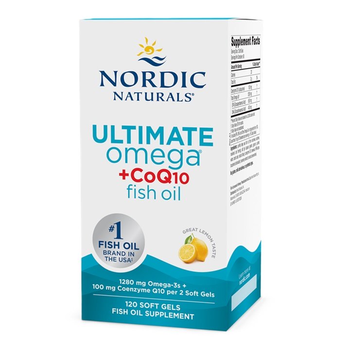 Nordic Naturals Ultimate Omega + CoQ10, 1280mg Lemon - 120 kapsulių