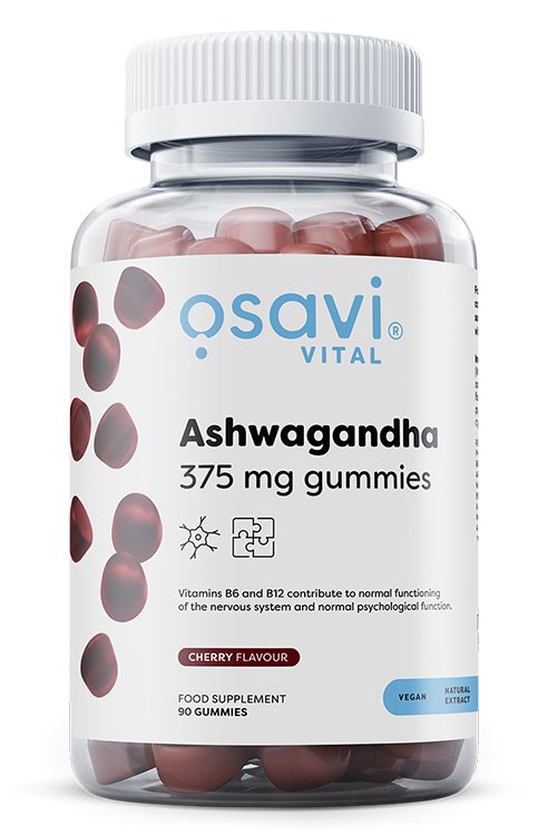 Osavi Ashwagandha 375mg Gummies, Vyšnios skonio, sveikatos papildas