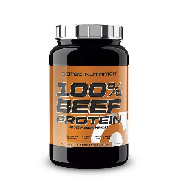 SciTec 100% Beef Protein, Almond Chocolate - 900 gramų