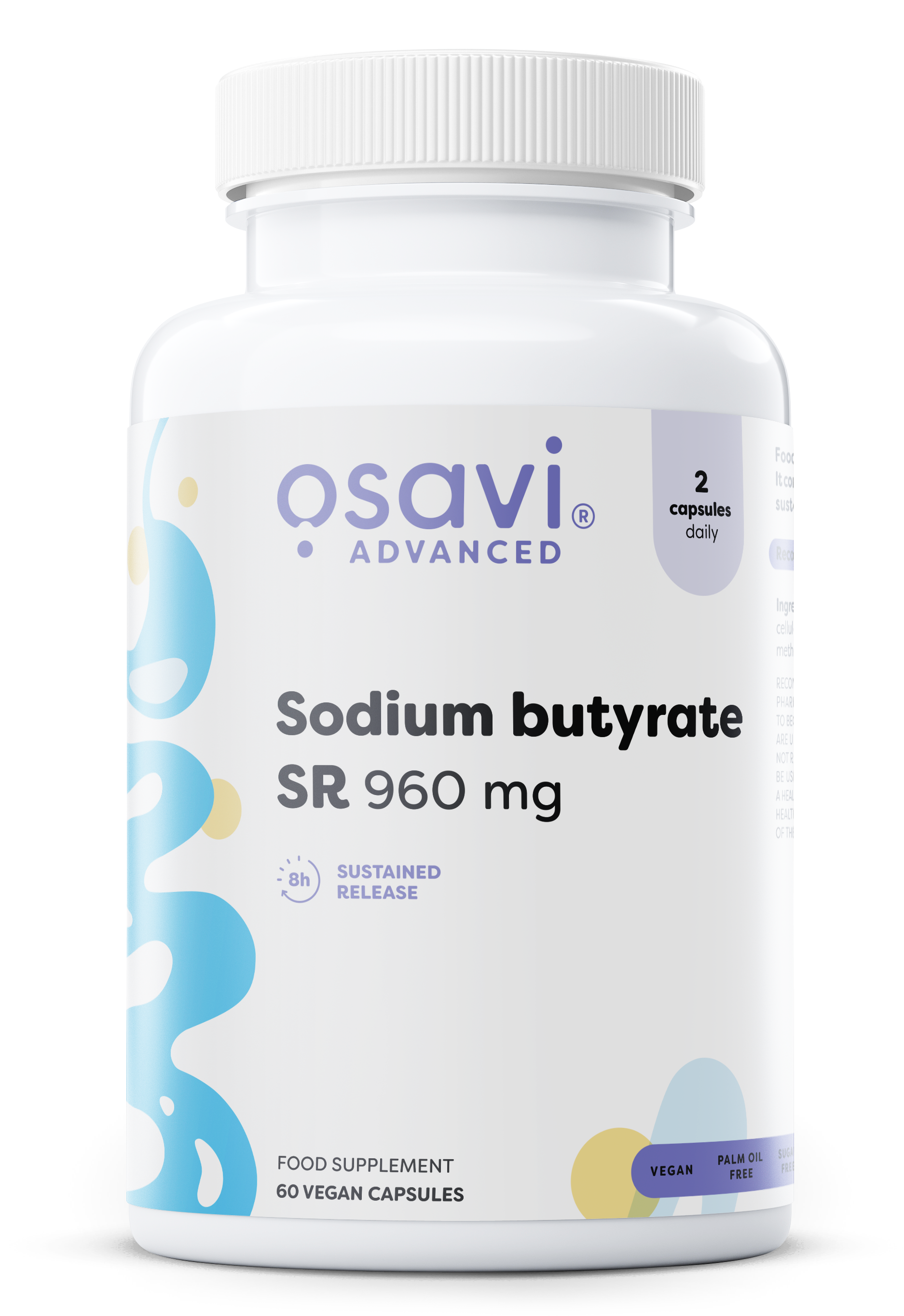 Osavi Sodium butyrate SR, 960mg - 60 kapsulių, maisto papildas sveikatai