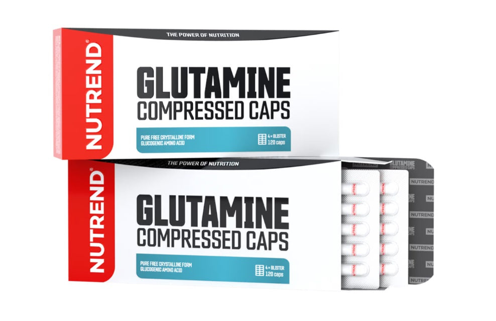 Nutrend Glutamine Compressed Caps - 120 kapsulių maisto papildas