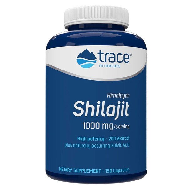 Trace Minerals Shilajit - 150 kapsulių, maisto papildas, sveikata ir gerovė