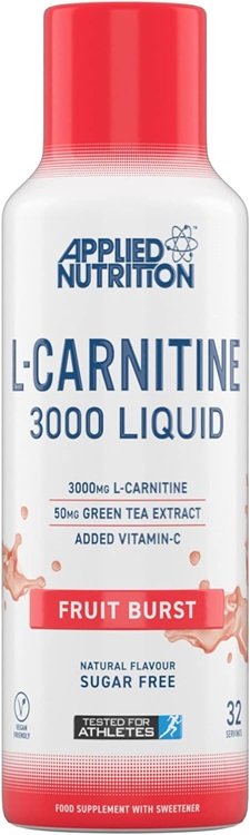 Applied Nutrition L-Carnitine Liquid 3000, Fruit Burst - 480 ml, skystas papildas svorio kontrolei