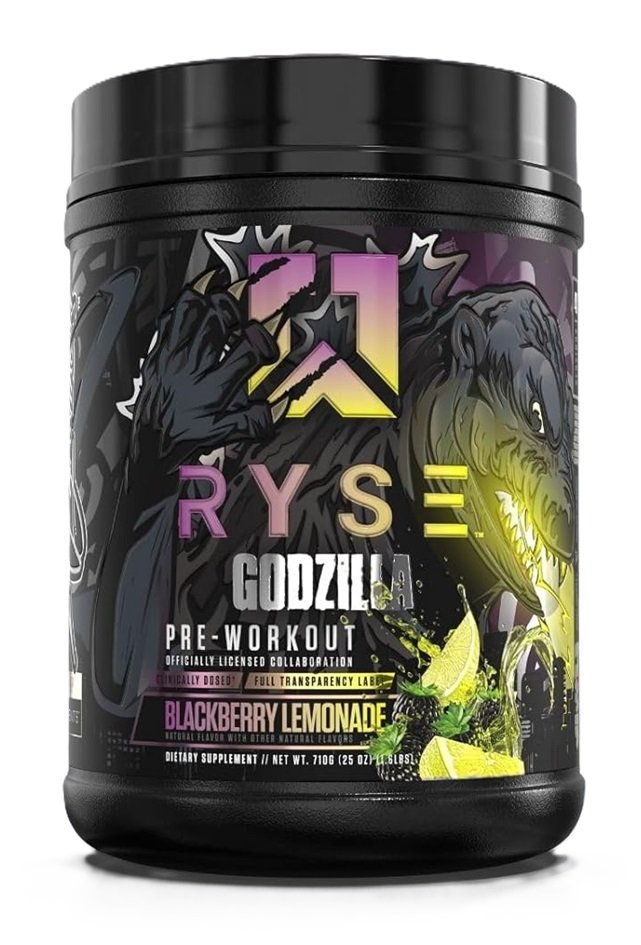 RYSE Godzilla Pre-Workout Blackberry Lemonade maisto papildas
