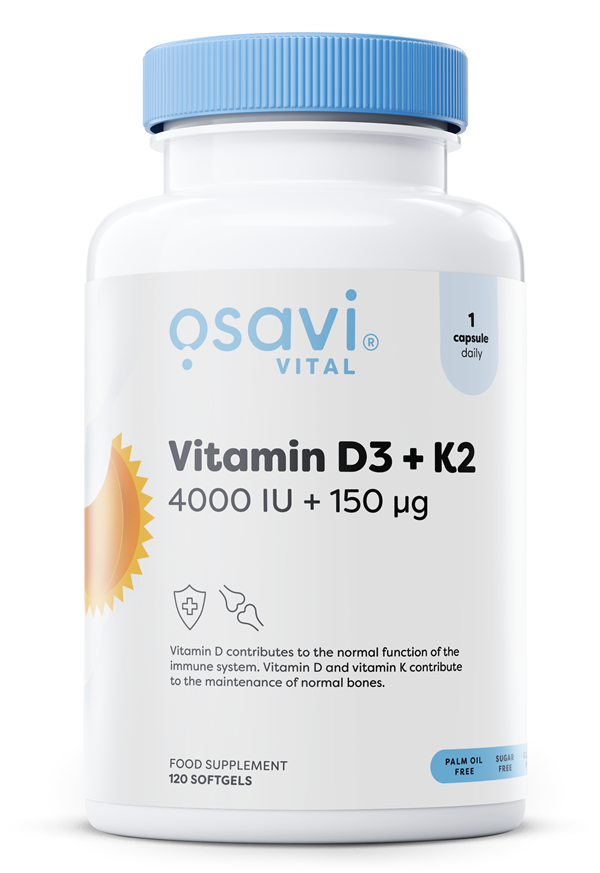 Vitaminų papildas D3 + K2 kapsulės