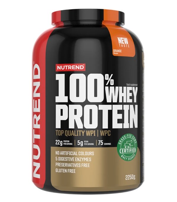 Nutrend 100% Whey Protein, Orange - 2250 g maisto papildas