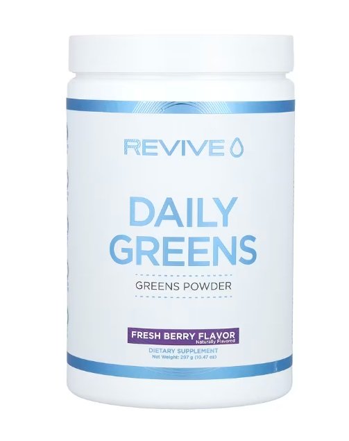 Revive Daily Greens milteliai, šviežių uogų skonis