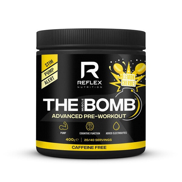 Reflex Nutrition The Muscle Bomb Caffeine Free, Lemon Sherbet - 400 g maisto papildas sportui