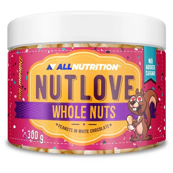 Allnutrition Nutlove riešutai baltame šokolade, 300 g