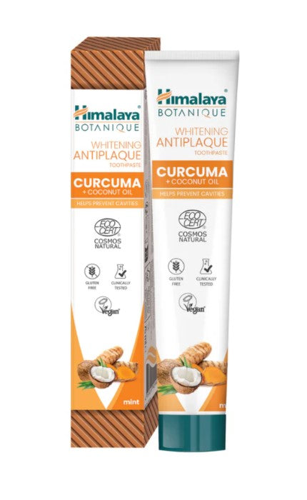 Himalaya Whitening Antiplaque Toothpaste Curcuma + Coconut Oil, Mint - 75ml.
