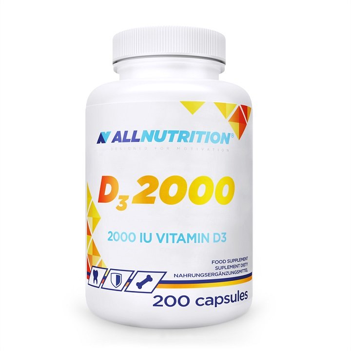 Allnutrition Vit D3 2000, 200 kapsulių, maisto papildas, vitaminas D