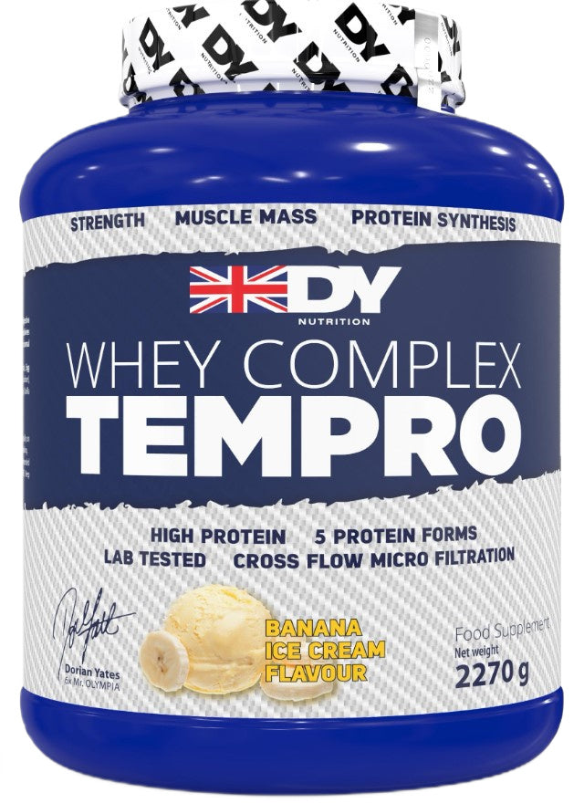 Dorian Yates Whey Complex Tempro, Banana Ice Cream - 2270 gramų, baltymų papildas
