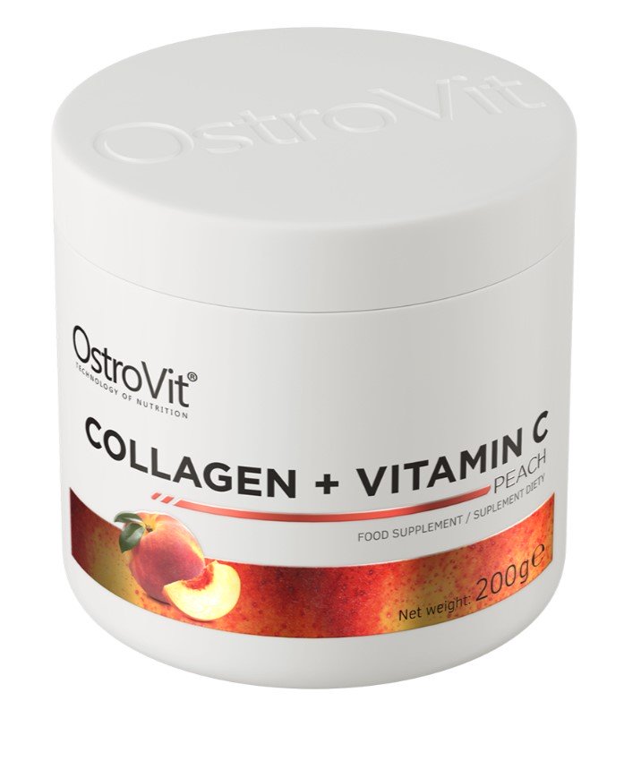OstroVit kolageno ir vitamino C papildas persikų skonio, 200 g