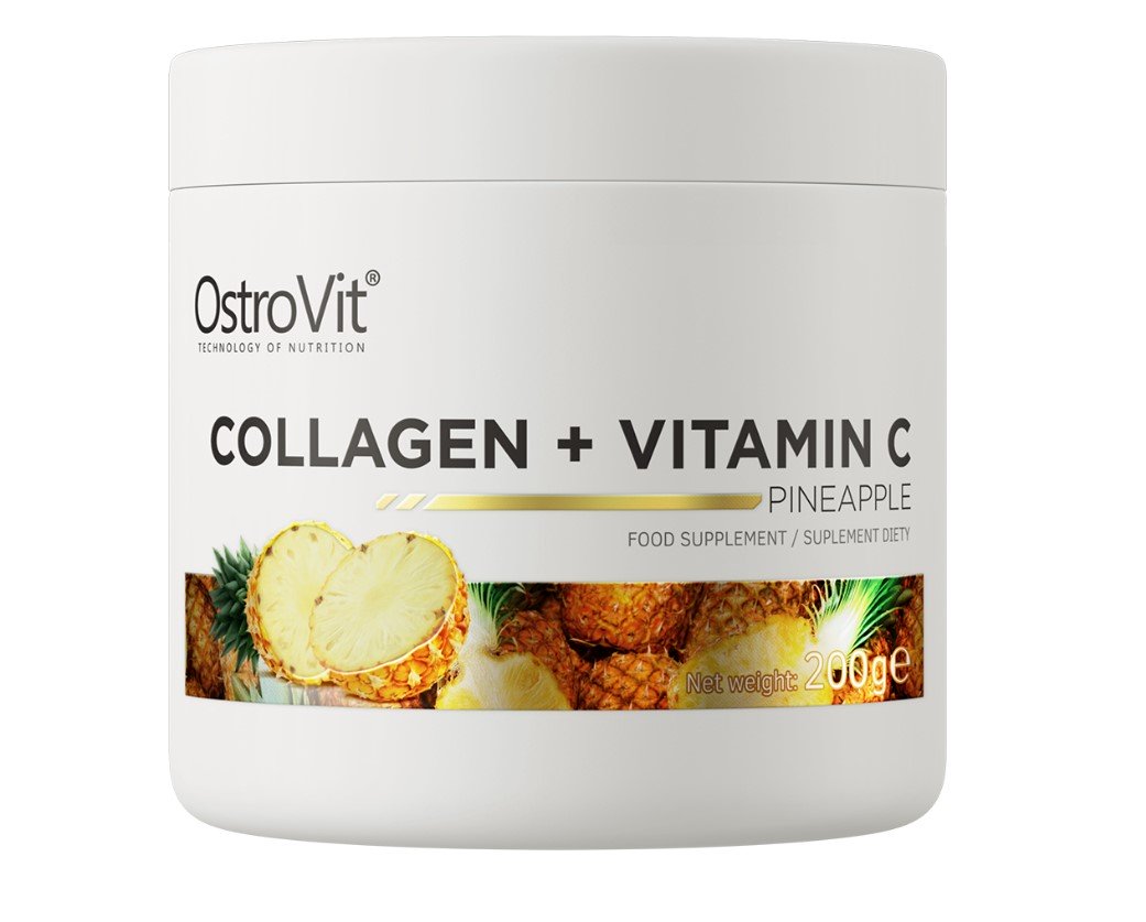 OstroVit kolageno ir vitamino C papildas ananasų skonio