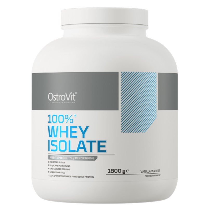OstroVit 100% Whey Isolate, Vanilla Wafers - 1800 gramų