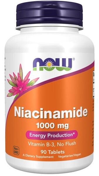 NOW Foods Niacinamide, 1000mg - 90 tablečių
