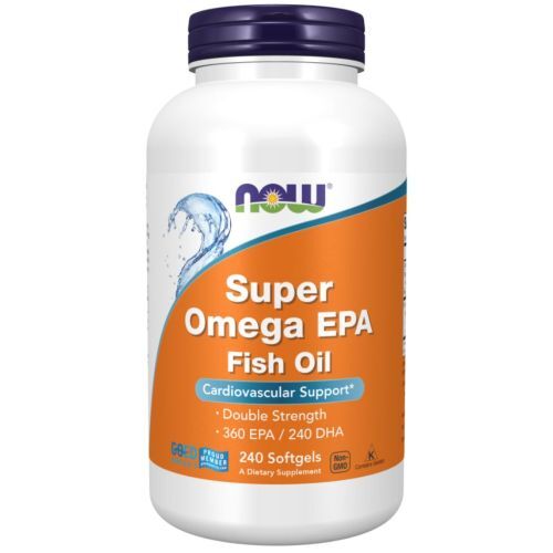 NOW Foods Super Omega EPA kapsulės, žuvų aliejus, EFA, Omega-3, sveikatos papildas