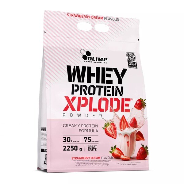 Olimp Whey Protein Xplode, Braškių skonio, 2250 g