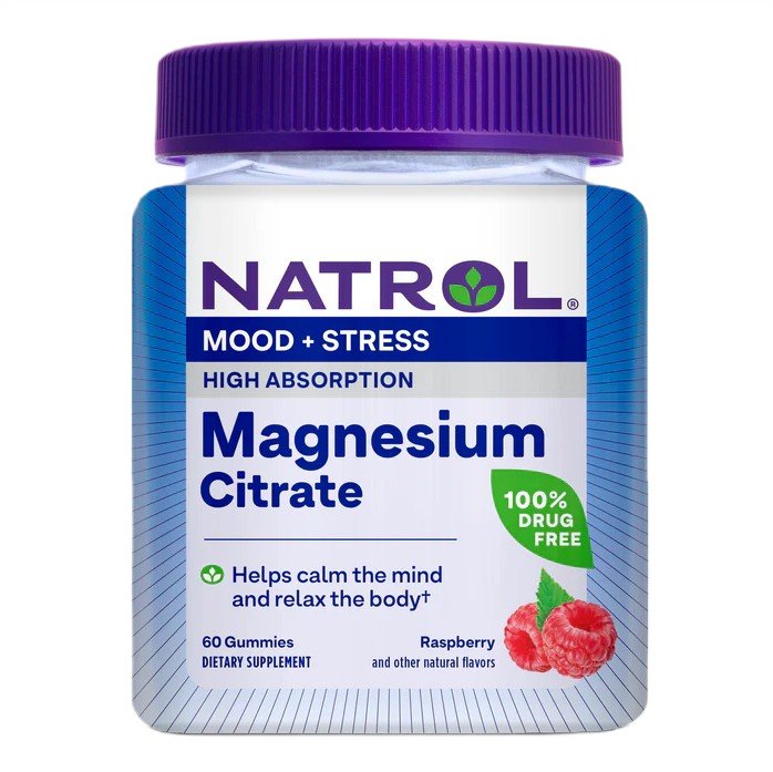 Natrol High Absorption Magnesium Citrate, Raspberry - 60 guminukų