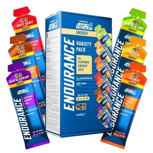 Applied Nutrition Endurance Isotonic Energy Gel, Variety Pack - 6 x 60g, energijos geliai sportui